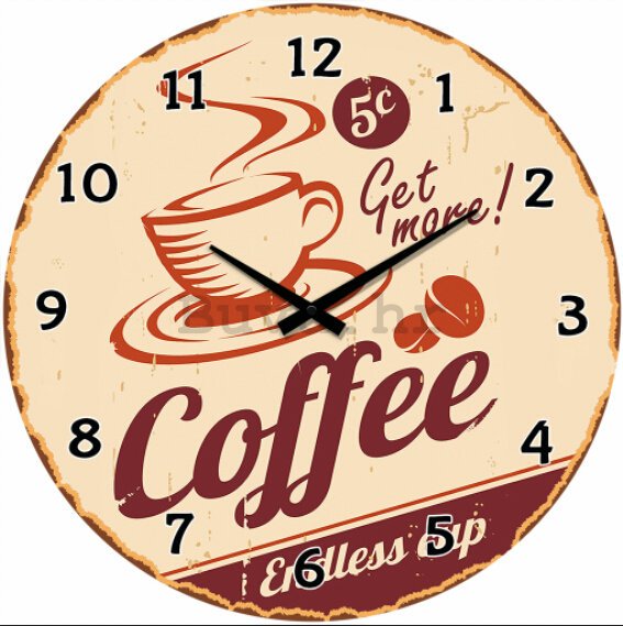 Zidni stakleni sat - (Coffee Endless Cup)