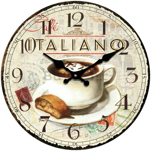 Zidni stakleni sat - Cafe Italiano