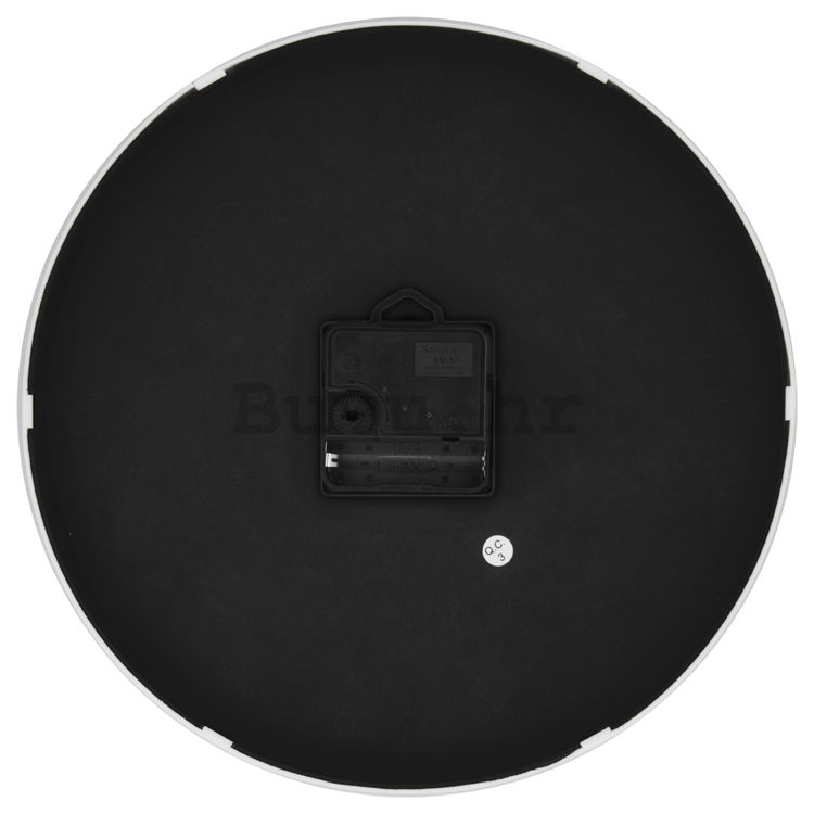Zidni sat: Brojčani krugovi (crno-bijelo) - 30 cm