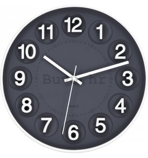 Zidni sat: Brojčani krugovi (sivo) - 30 cm