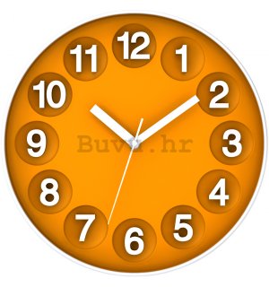 Zidni sat: Brojčani krugovi (narančasto) - 30 cm