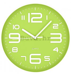 Zidni sat: Zeleno-bijeli - 25 cm