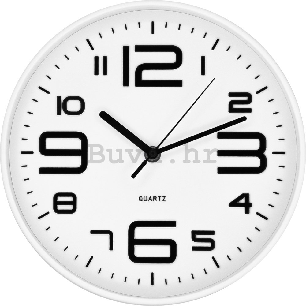 Zidni sat: Crno-bijeli - 25 cm