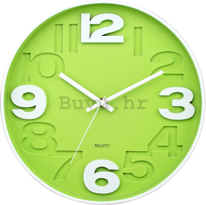 Zidni sat: Zeleno (2)- 30 cm