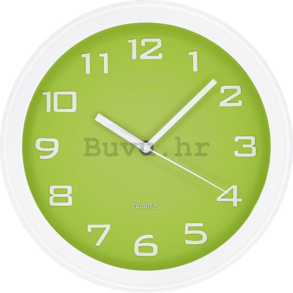 Zidni sat: Klasičan (zeleno) - 28 cm
