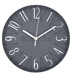 Zidni sat: Dizajnirano (sivo) - 25 cm
