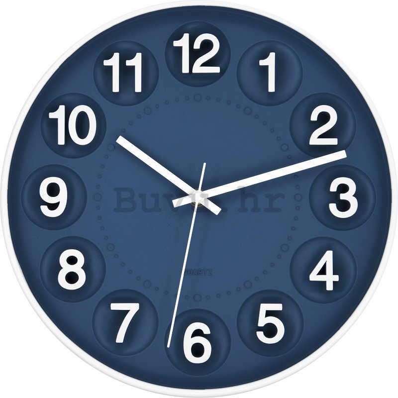 Zidni sat: Brojčani krugovi (plavo) - 25 cm