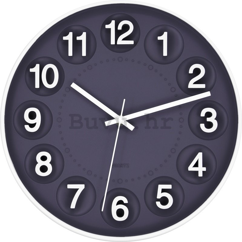 Zidni sat: Brojčani krugovi (sivo-plavo) - 25 cm