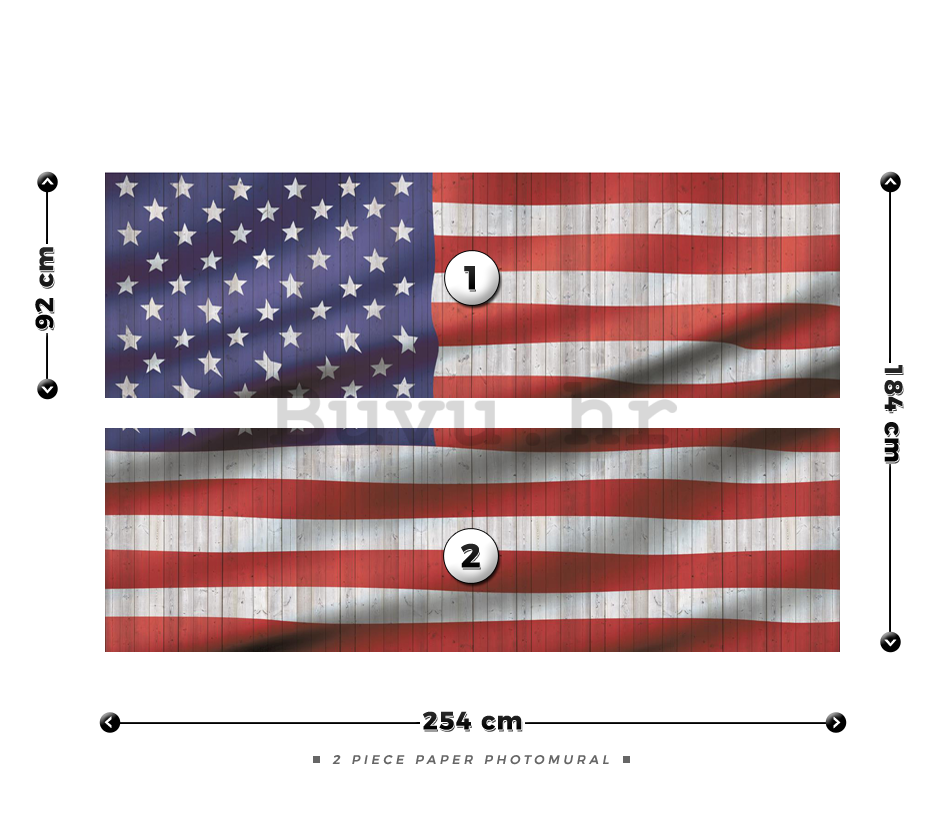 Foto tapeta: Zastava USA (2) - 184x254 cm