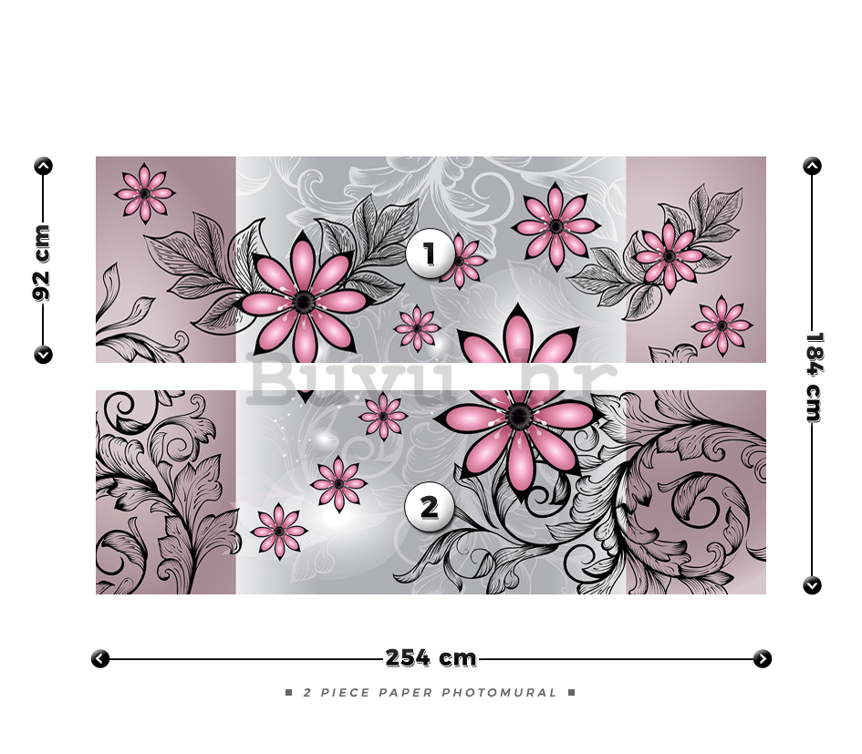 Foto tapeta: Ružičasto cvijeće (uzorak) - 184x254 cm