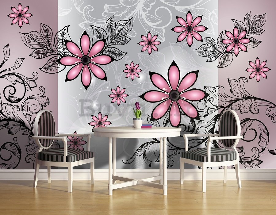 Foto tapeta: Ružičasto cvijeće (uzorak) - 254x368 cm