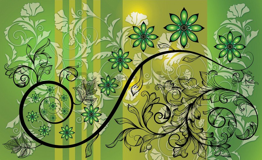 Foto tapeta: Cvjetna apstrakcija (zelena) - 254x368 cm