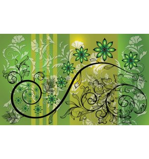 Foto tapeta: Cvjetna apstrakcija (zelena) - 254x368 cm
