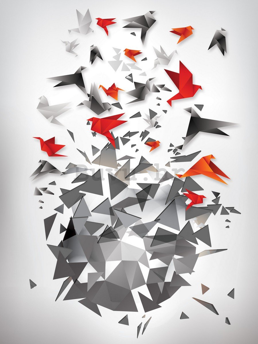 Foto tapeta: Origami birds (3) - 254x184 cm