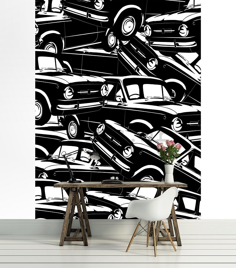 Foto tapeta: Crno-bijela auta (1) - 254x184 cm