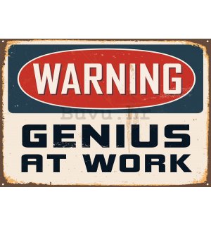 Foto tapeta: Warning Genius at Work - 254x368 cm