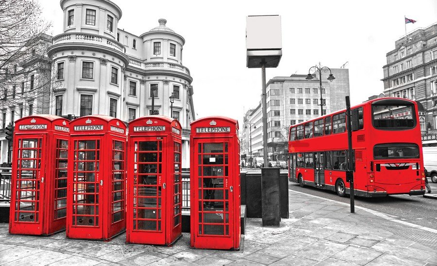 Foto tapeta: London (telefonska  govornica) - 184x254 cm