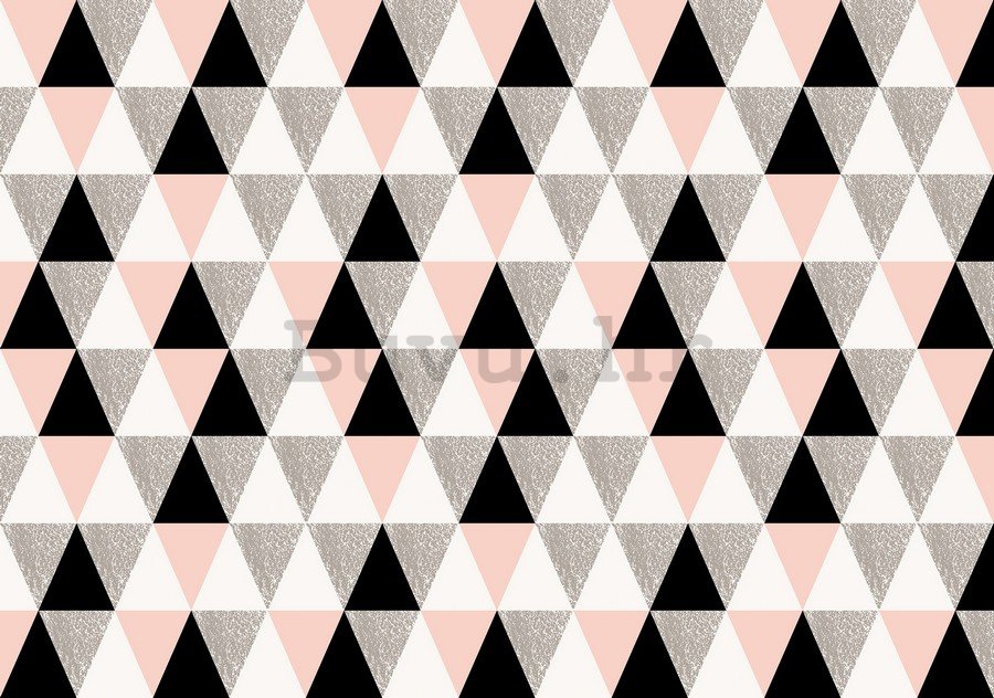 Foto tapeta: Crno-bijeli trokuti - 184x254 cm