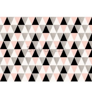 Foto tapeta: Crno-bijeli trokuti - 184x254 cm