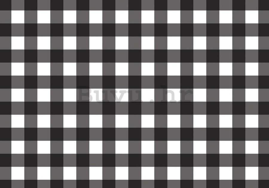 Foto tapeta: Crno-bijeli kvadrati - 254x368 cm