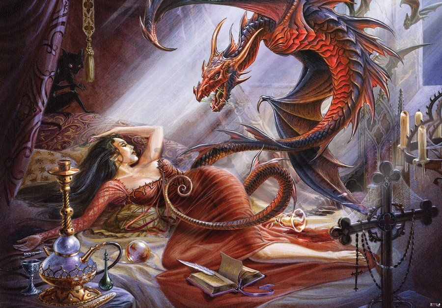 Foto tapeta: Beauty and Dragon - 184x254 cm