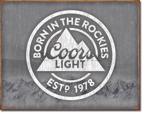 Metalna tabla - Coors Light (Born in the Rockies)