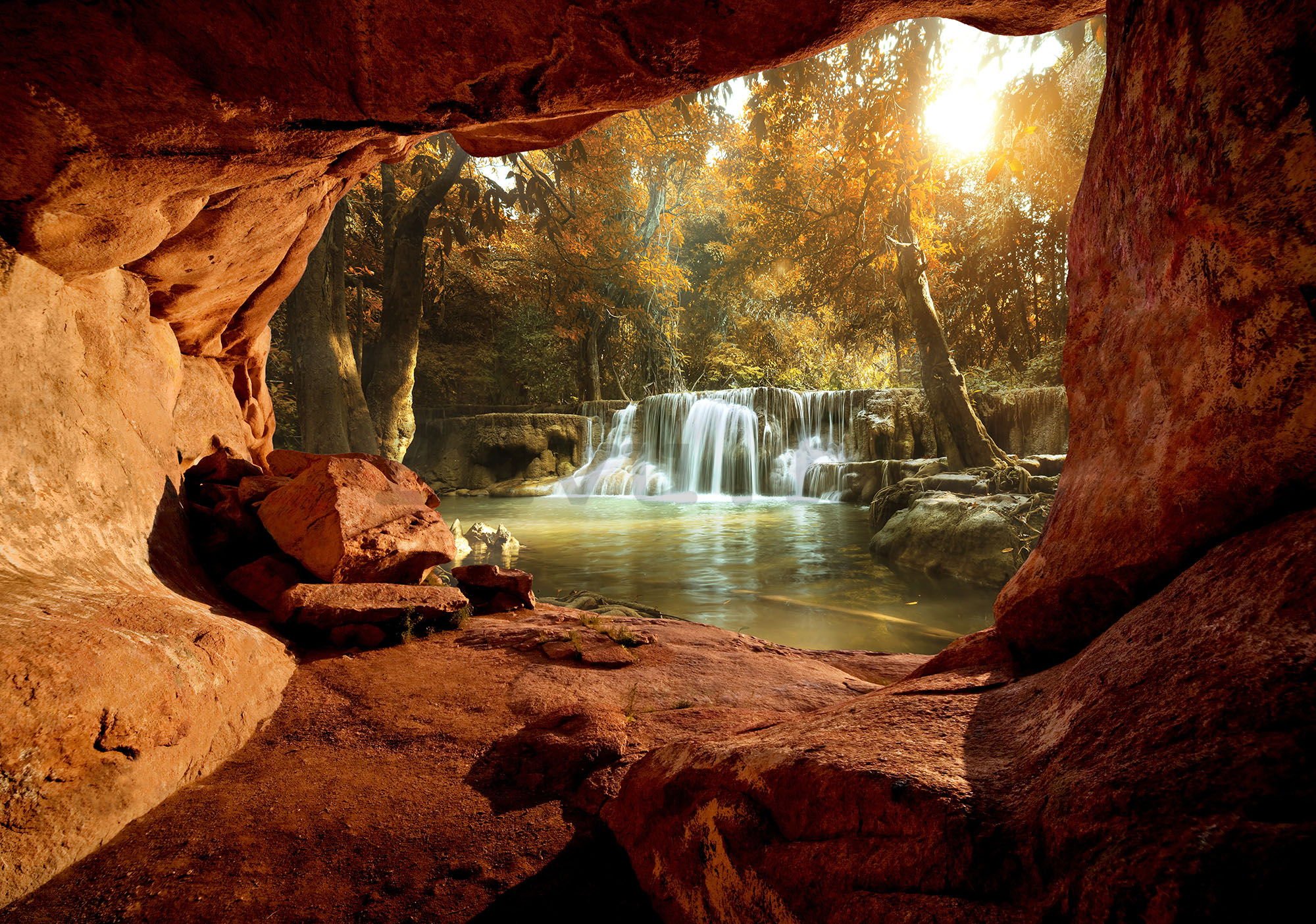 Vlies foto tapeta: Vodopadi u šumi (2) - 254x368 cm