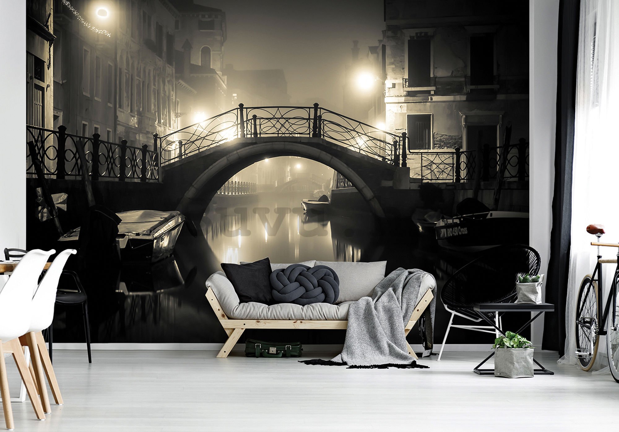 Vlies foto tapeta: Venecija (noć) - 254x368 cm