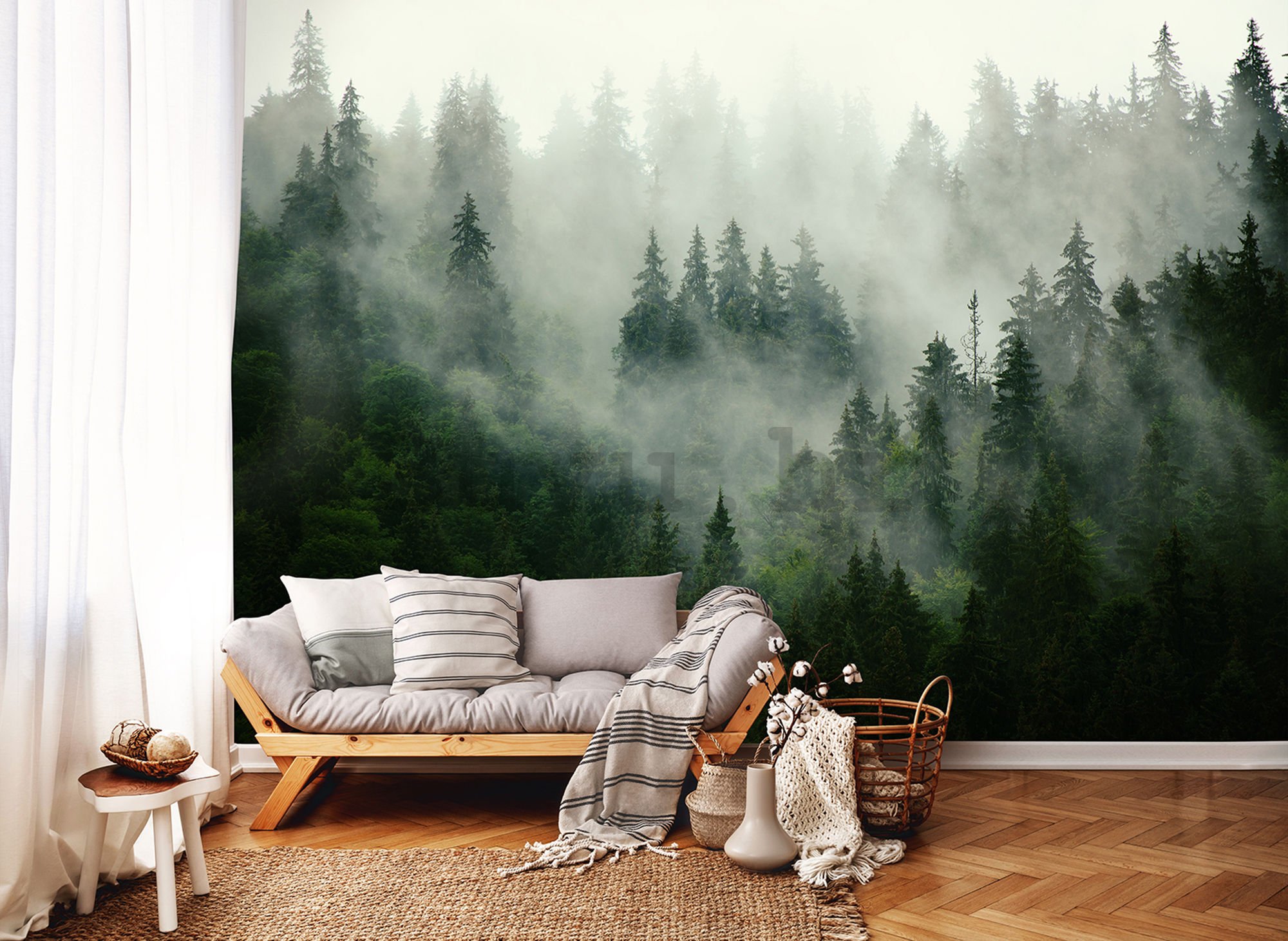 Foto tapeta: Magla iznad šume (1) - 184x254 cm