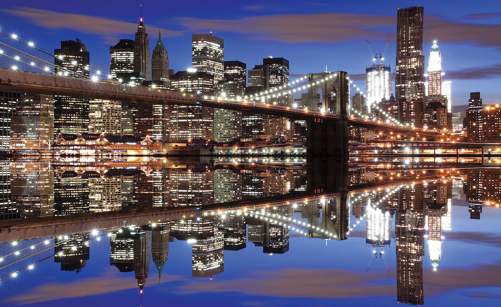 Foto tapeta Vlies: Noćni Brooklyn Bridge (2) - 184x254 cm