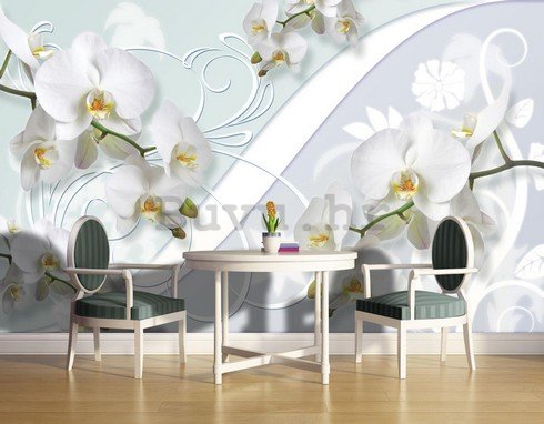 Foto tapeta: Bijela orhideja (uzorak) - 184x254 cm