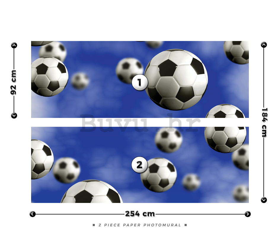 Foto tapeta: Nogometne lopte - 184x254 cm