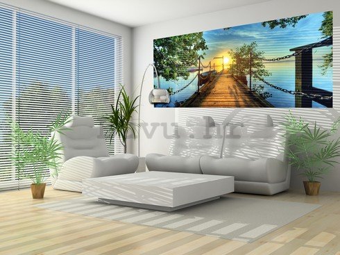 Foto tapeta: Pogled sa pješačkog mosta na zaljev - 104x250 cm