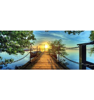 Foto tapeta: Pogled sa pješačkog mosta na zaljev - 104x250 cm