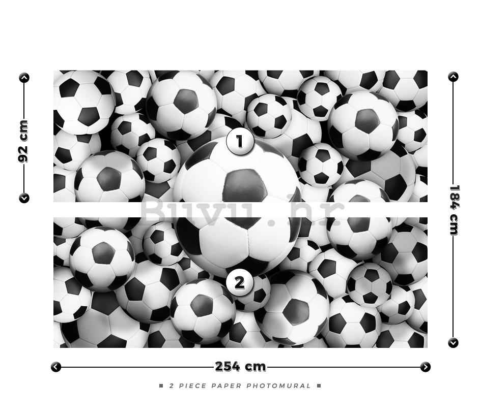 Foto tapeta: Nogometne lopte (2) - 184x254 cm