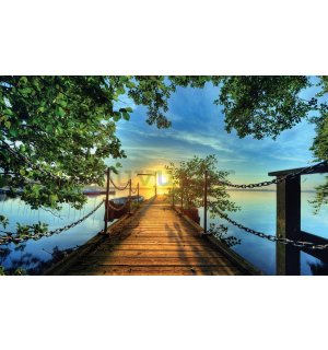 Foto tapeta Vlies: Pogled sa pješačkog mosta na zaljev - 184x254 cm