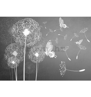 Foto tapeta Vlies: Maslačci i leptiri - 184x254 cm