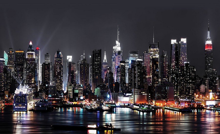 Foto tapeta Vlies: Noćni New York (2) - 254x368 cm