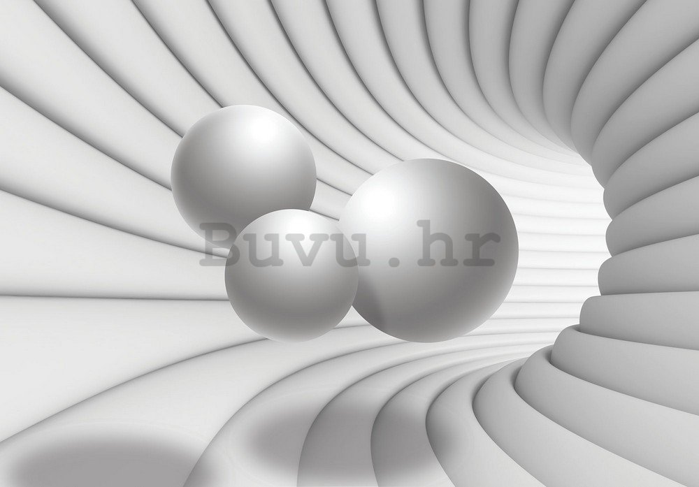 Foto tapeta Vlies: 3D tunel (bijeli) - 184x254 cm