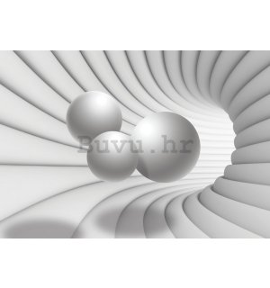 Foto tapeta Vlies: 3D tunel (bijeli) - 184x254 cm