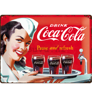 Metalna tabla - Coca-Cola (konobarica)