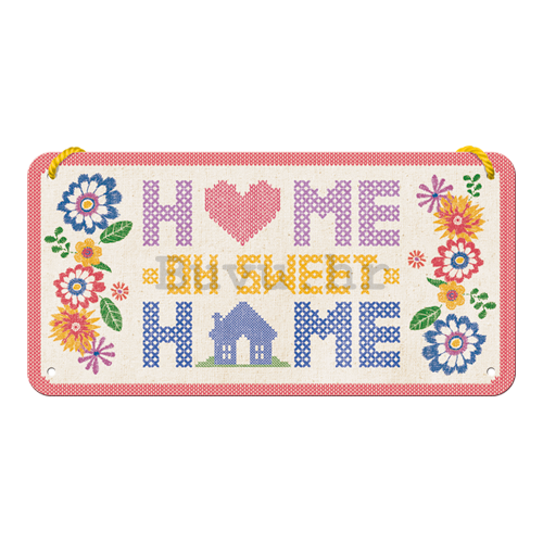 Metalna viseća tabla: Home Sweet Home - 10x20 cm