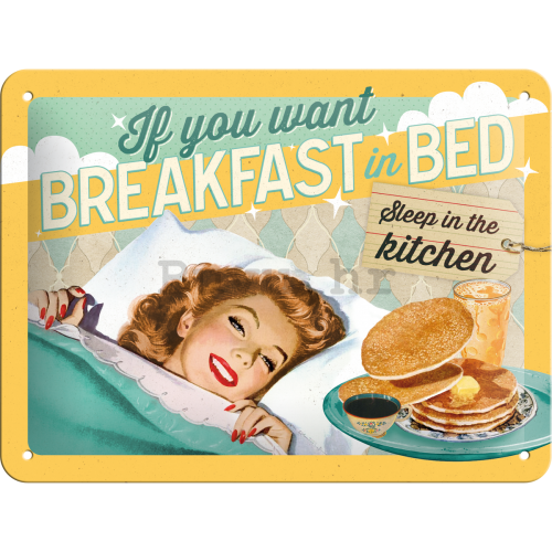 Metalna tabla - Breakfast in Bed