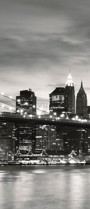 Foto tapeta: Brooklyn Bridge (crno-bijeli) - 211x91 cm