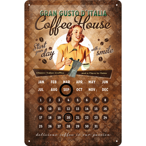 Metalna tabla - Coffee House (kalendar)