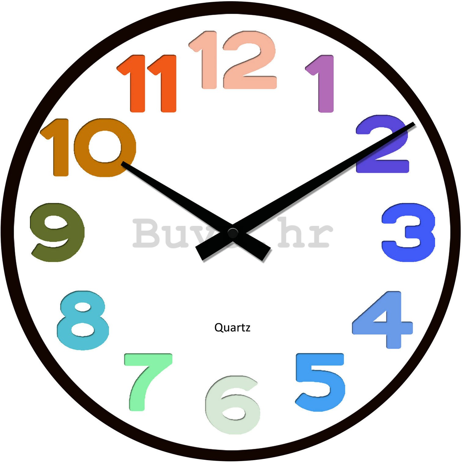 Zidni stakleni sat - Brojevi u boji