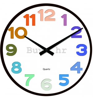 Zidni stakleni sat - Brojevi u boji