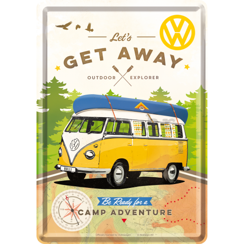 Metalna razglednica - VW Let's Get Away