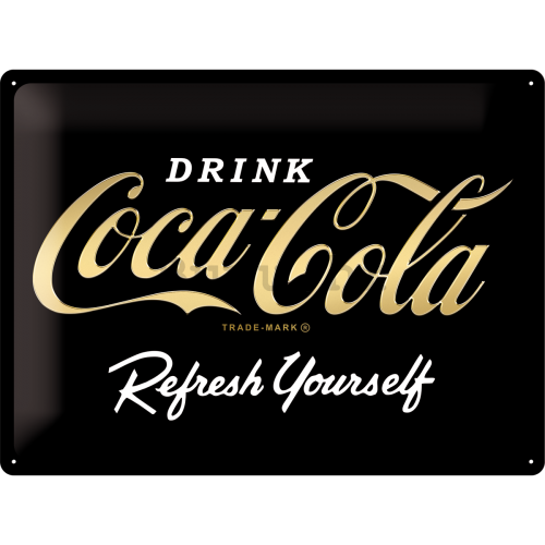 Metalna tabla: Coca-Cola Refresh Yourself (Special Black Edition) - 30x40 cm