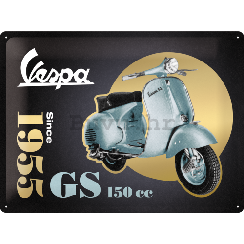 Metalna tabla: Vespa GS 150 Since 1955 (Special Black Edition) - 30x40 cm